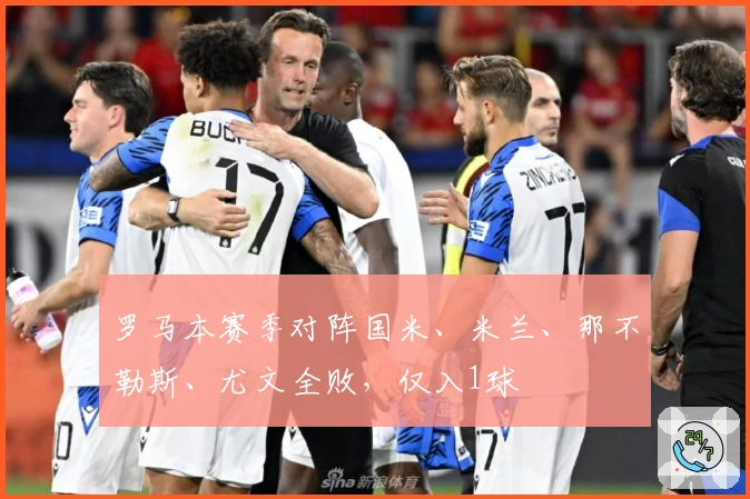 罗马本赛季对阵国米、米兰、那不勒斯、尤文全败，仅入1球